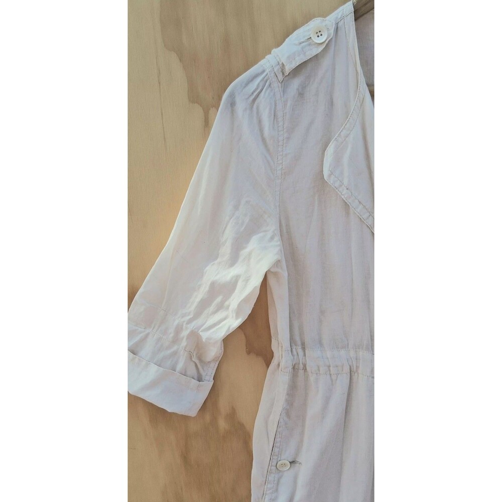 Blanc Basque Japanese Duster Jacket White Sheer Linen Cotton Made In Japan S - Picture 6 of 11